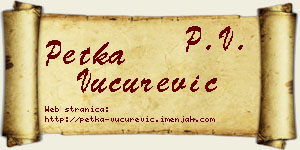 Petka Vučurević vizit kartica